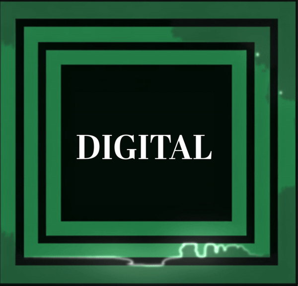 Digital wrote in a green cube