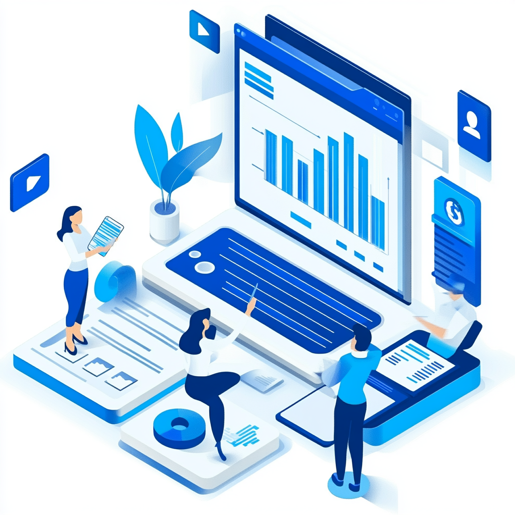 a Team helping user in a virtual office with giant screen 