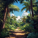 image ia d'une allée dans la brousse